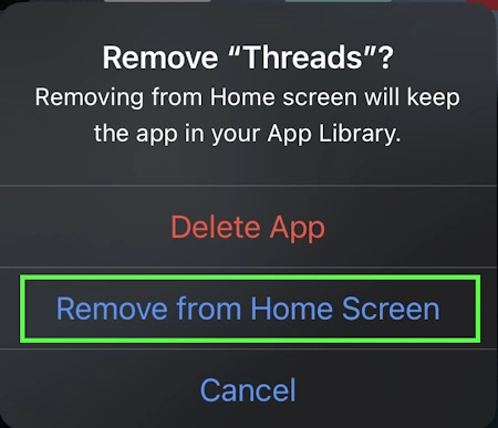 Remove App from Home Screen iPhone
